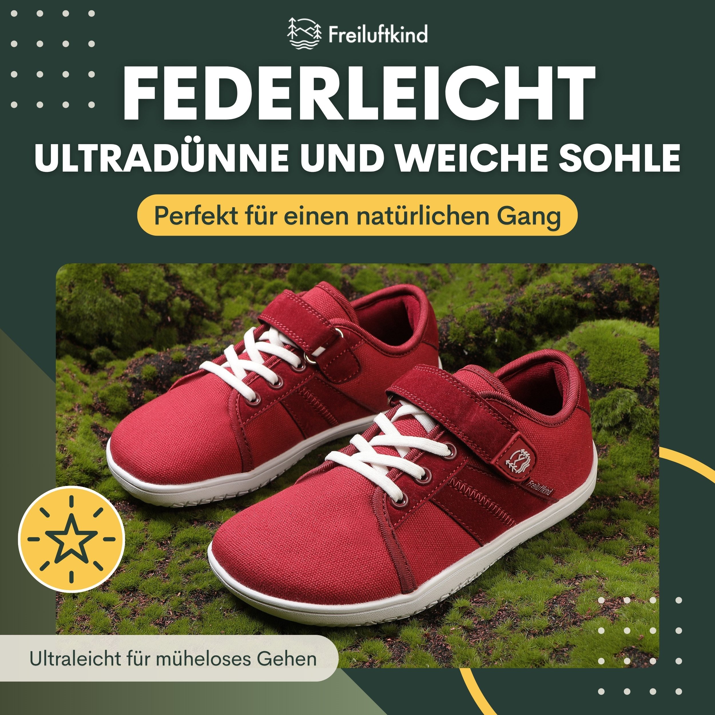 Freiluftkind Baker Kids – Gesunde Sneaker Kinder-Barfußschuhe Barfußschuh