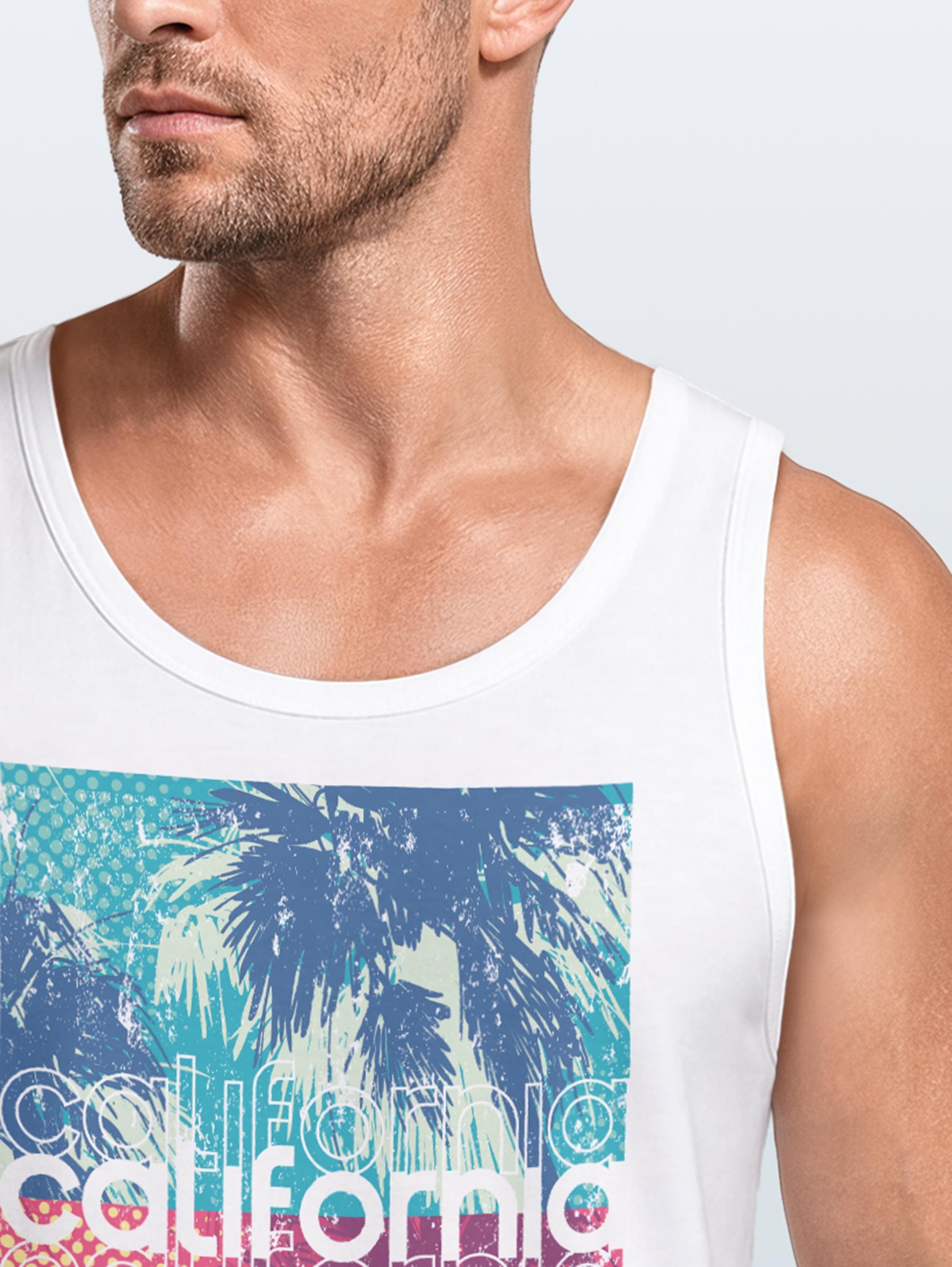 Neverless Tanktop Herren Tank-Top California Palmen Sommer Foto Print Aufdruck mit Print