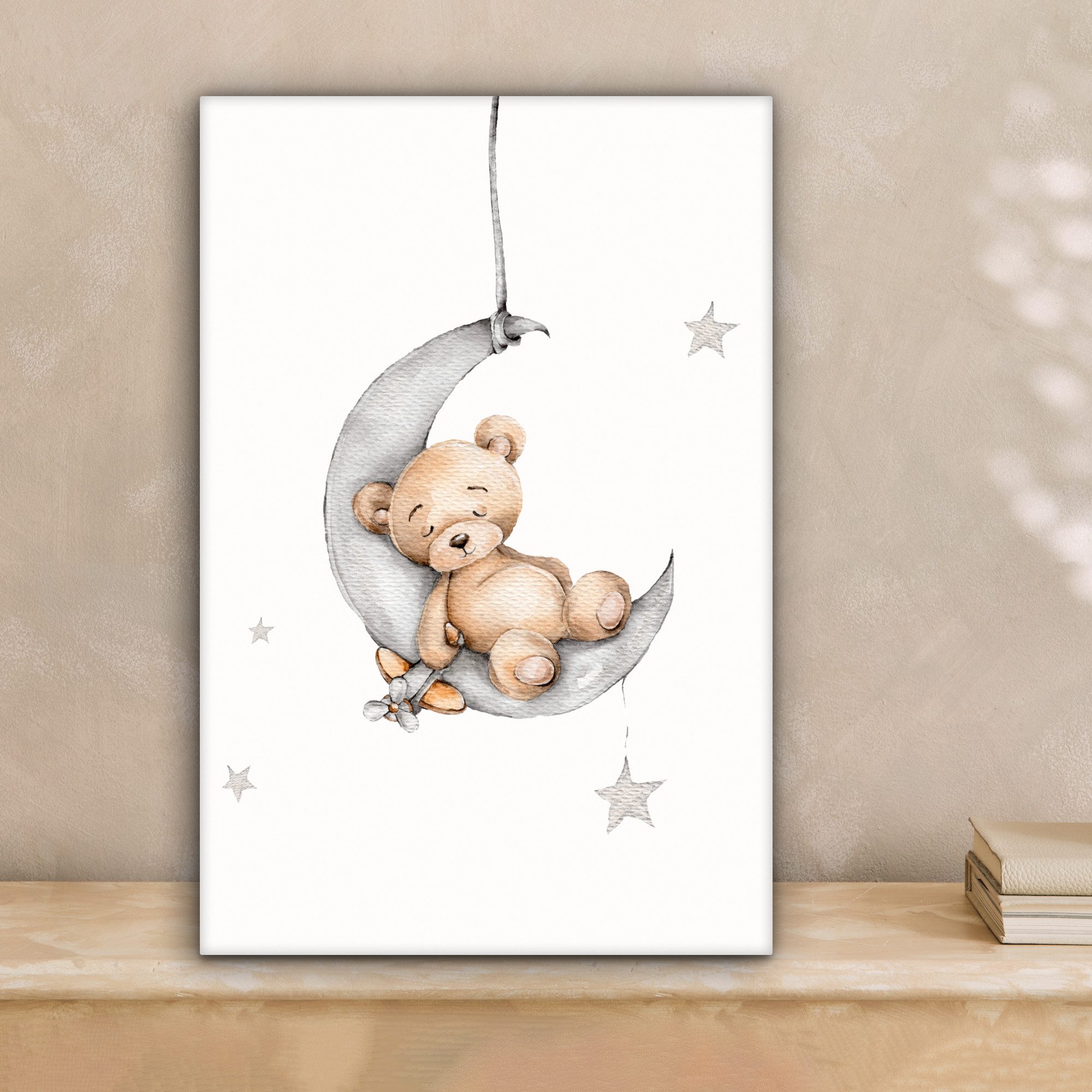 OneMillionCanvasses® Leinwandbild Bär - Mond - günstig online kaufen