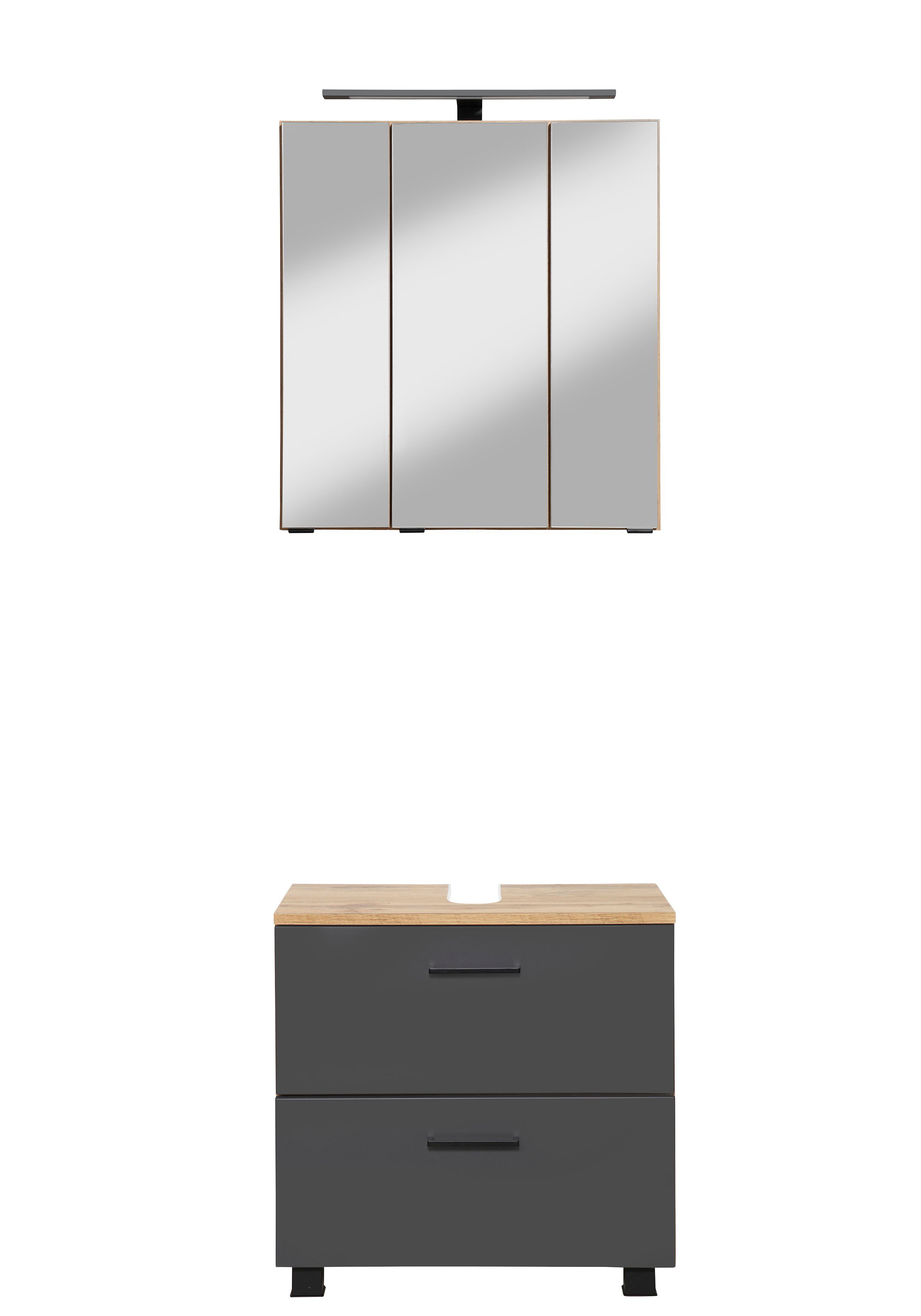 welltime Badmöbel-Set "Trento", Badezimmer-Set, Waschbeckenunterschrank, Sp günstig online kaufen