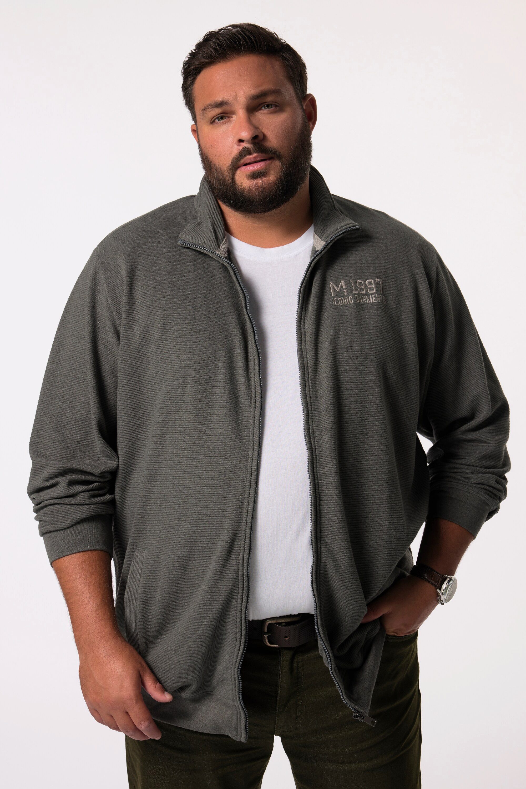 Fleecejacke Sweatjacke Stehkragen Zipper