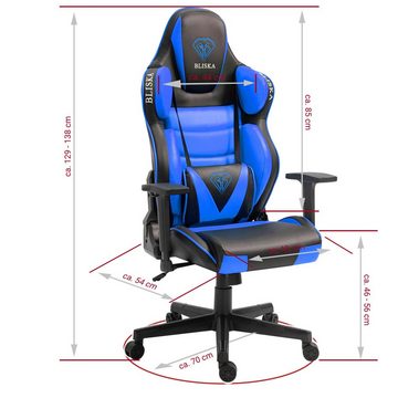 TRISENS Chefsessel Odysseus (1 Stück), Gaming Stuhl mit flexiblen 4D-Armlehnen Bürostuhl im Racing-Design