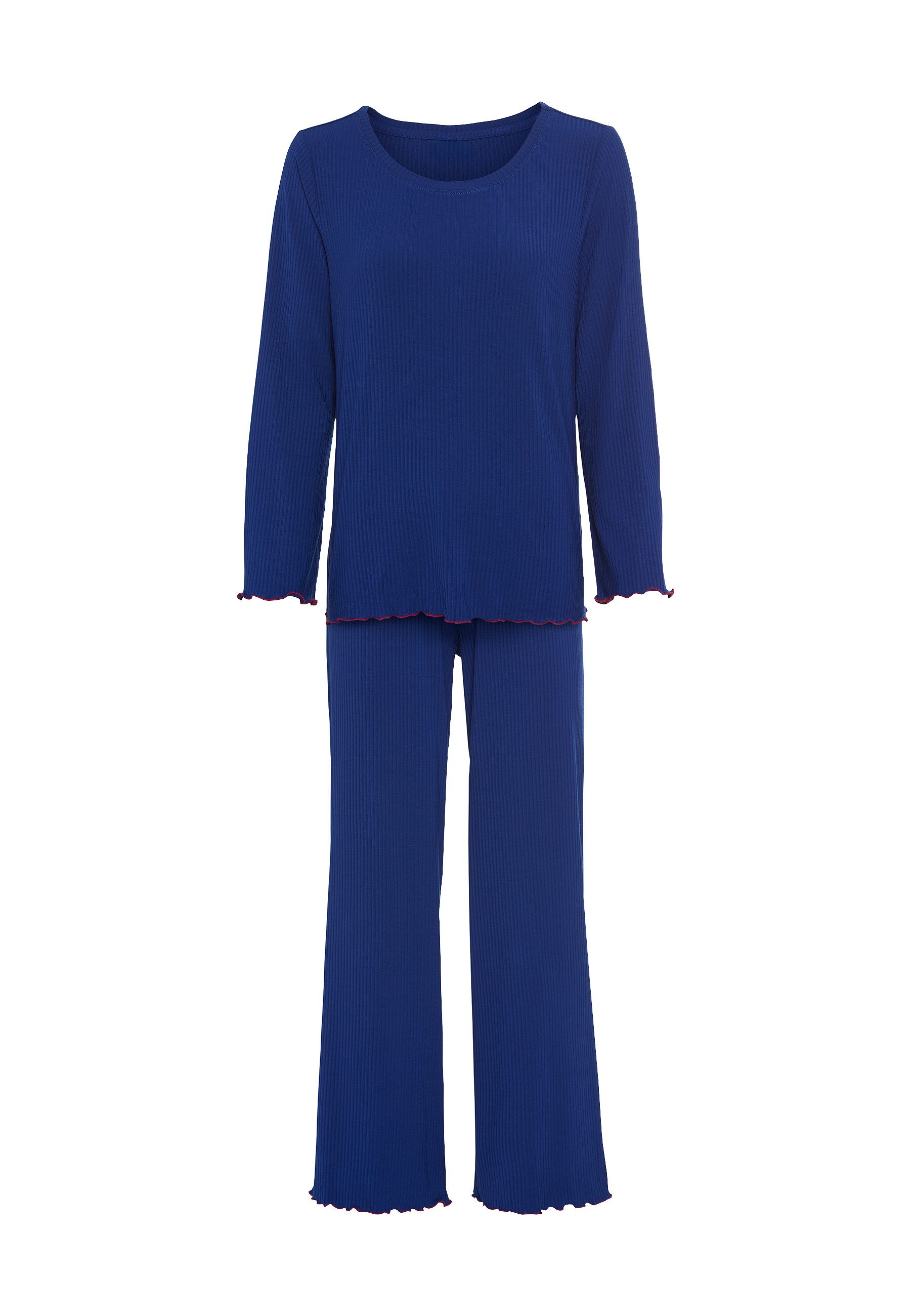 LSCN by LASCANA Pyjama (Set, 2 tlg., 2-teilig) mit süßen Kräuselsäumen günstig online kaufen
