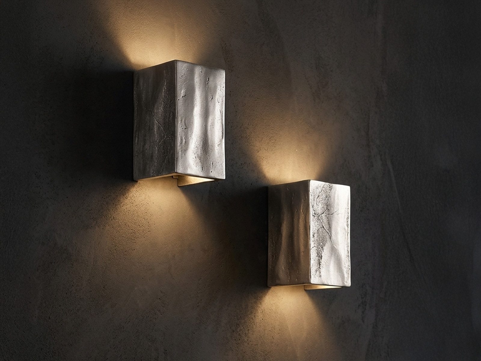 FISCHER & HONSEL LED Wandleuchte Up Down Metall Silber Antik, Breite 10cm, LED wechselbar, Warmweiß, 2er SET Up Down, indirekte Wandbeleuchtung Innen, Wandlampe 10cm klein