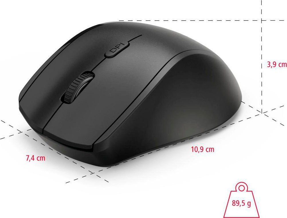 Funk Linkshänder Maus, kabellose Computermaus Riano, 6 Tasten, optisch Maus