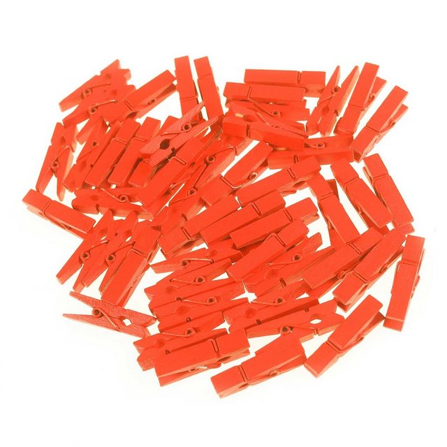 maDDma Wäscheklammern 50 Mini-Klammern aus Holz 35x7mm, orange