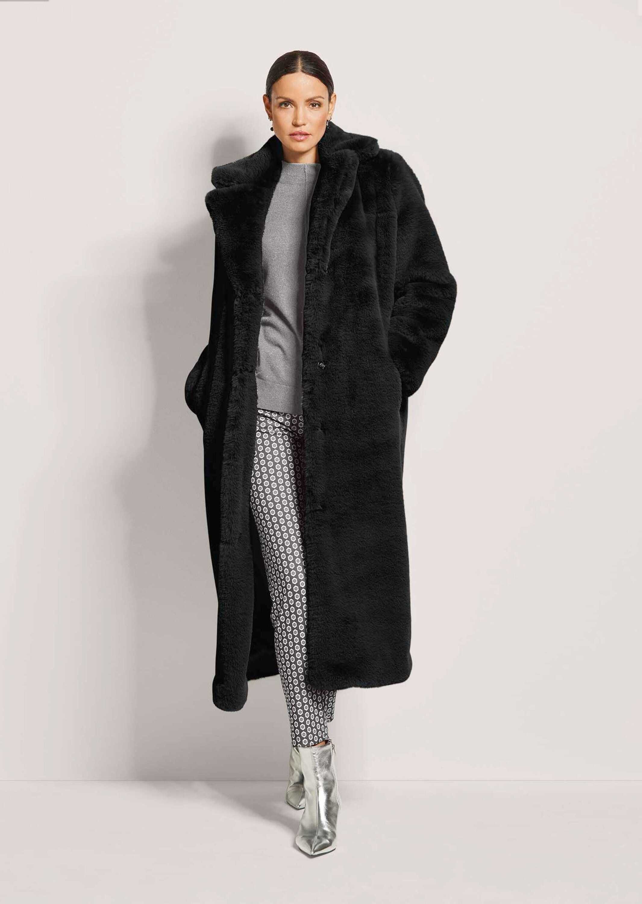 MADELEINE Kurzmantel Langer Faux-Fur-Mantel für Damen Kuscheliger Mantel mi günstig online kaufen