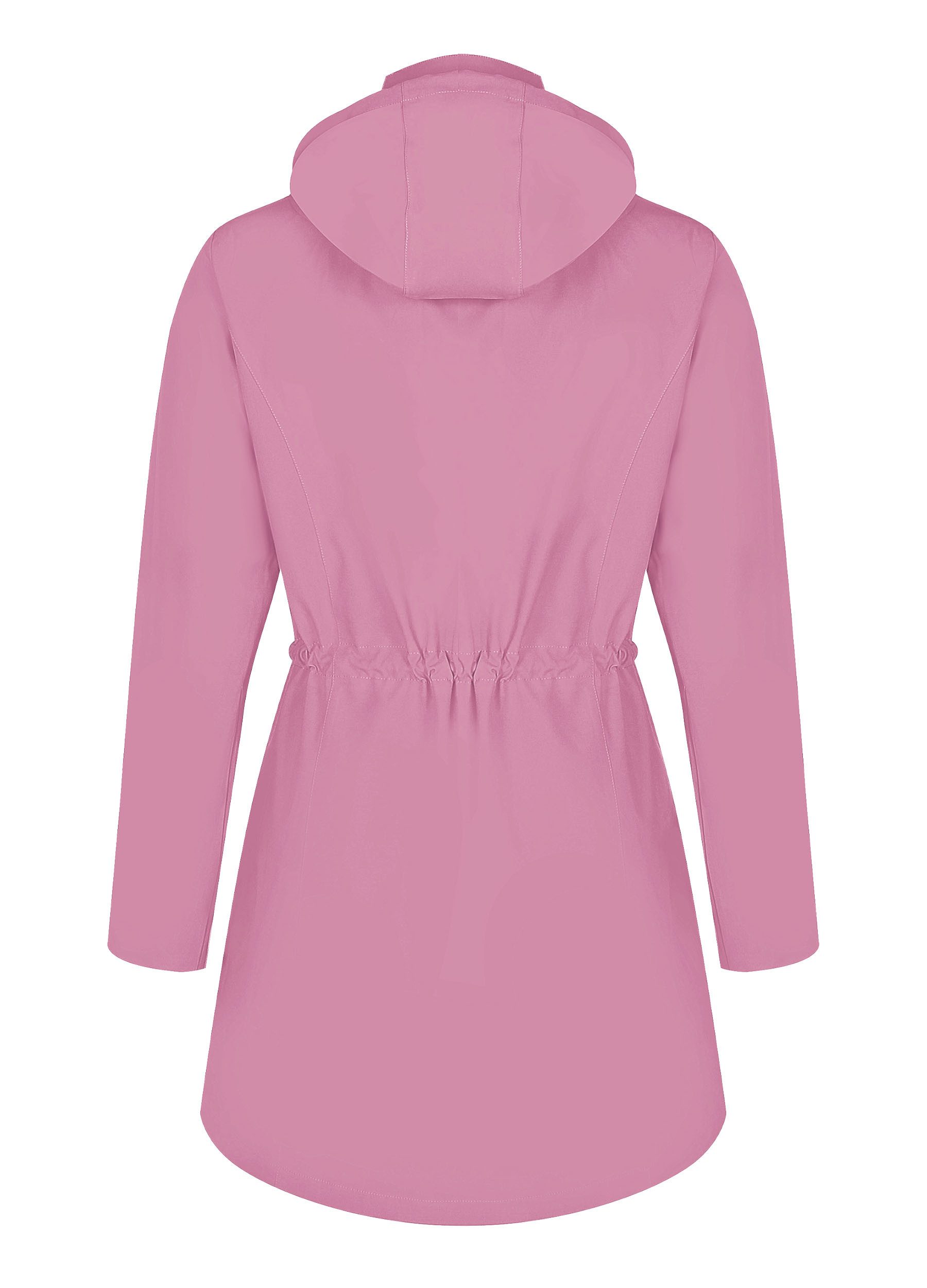 ATLASLAVA Regenjacke Damen Lang – Wasserdicht & Atmungsaktiv mit Kapuze (1-St) Übergangsjacke für Outdoor