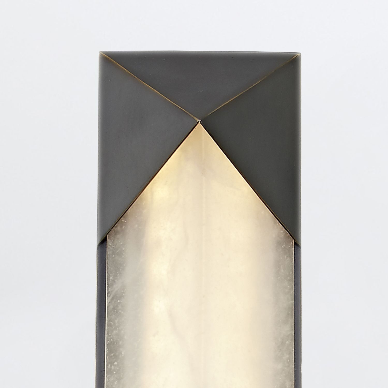 Licht-Erlebnisse Wandleuchte ALRIC, LED, Warmweiß, LED Alabaster Metall 63.5 cm hoch in Bronze Antik Weiß 3000 K Art Déco