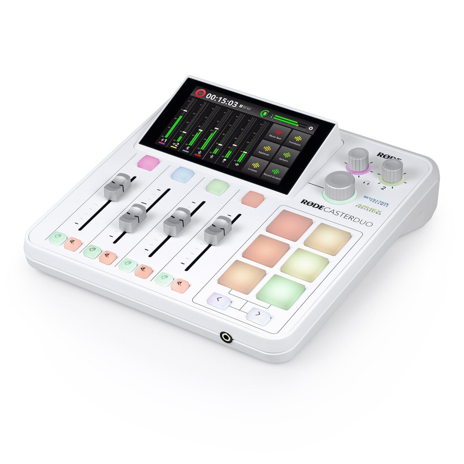 Rode Rodecaster Duo Audio Production Studio Weiss Digitales Aufnahmegerät