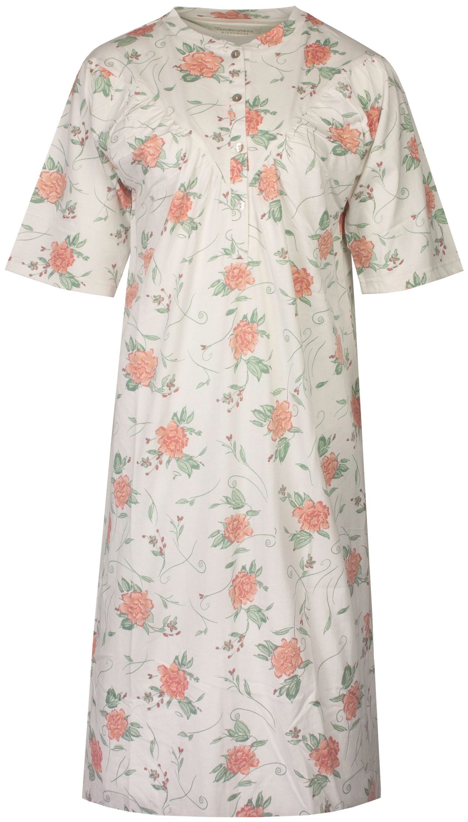 Tenderness Nachthemd Damen Schlafshirt mit kurzem Arm modisch (1-tlg) Baumwolle