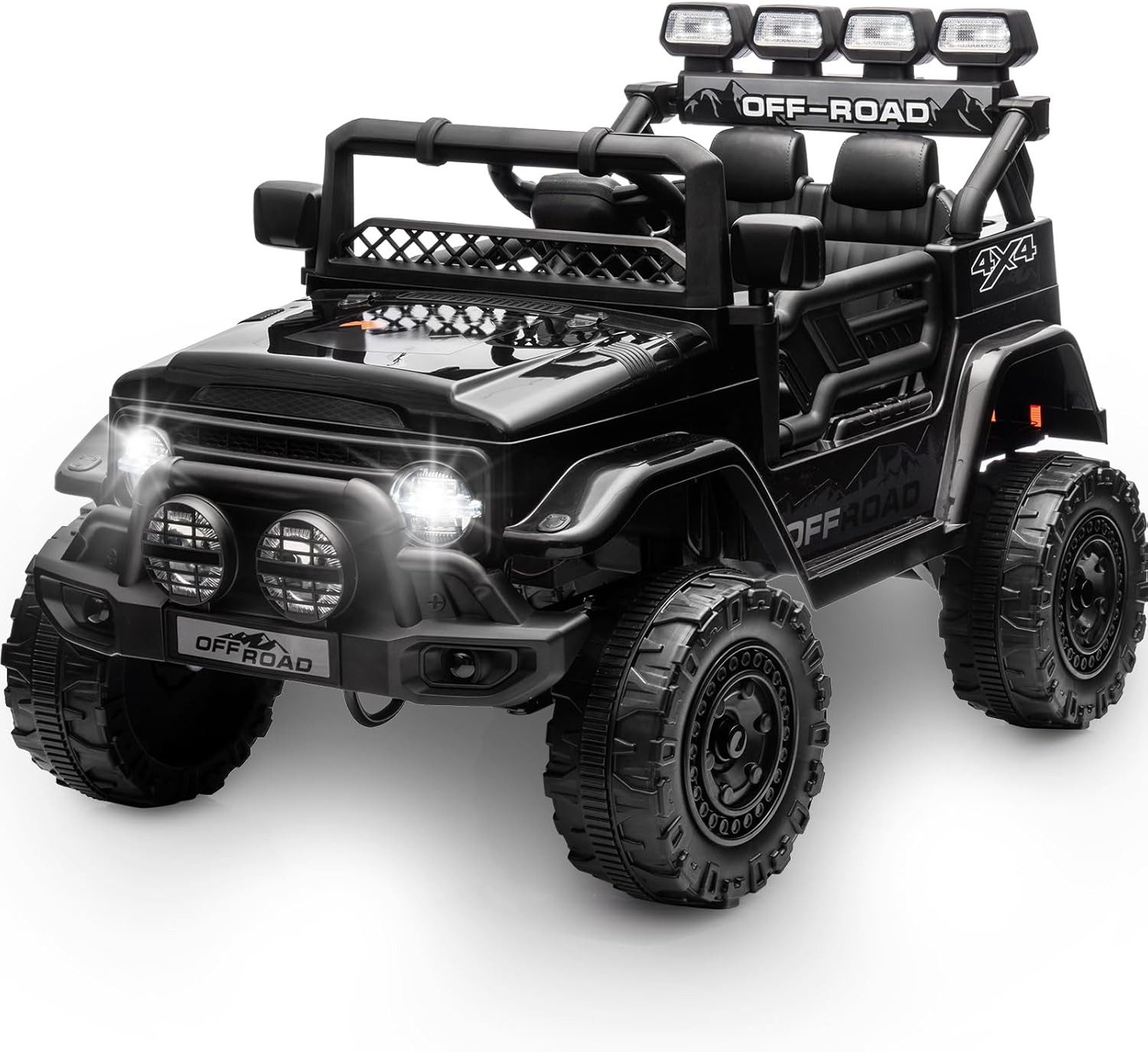 Hausprofi Elektro-Kinderauto Elektroauto Kinder-Jeep für ab 3 Jahren, mit 2,4G Fernbedienung, LED, Bluetooth, Musik, 3-5 km/h