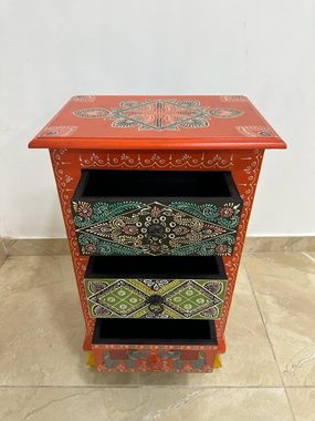 Oriental Galerie Mehrzweckschrank Kommode Dulari mit Schubladen Indien Rot Bunt 75 cm