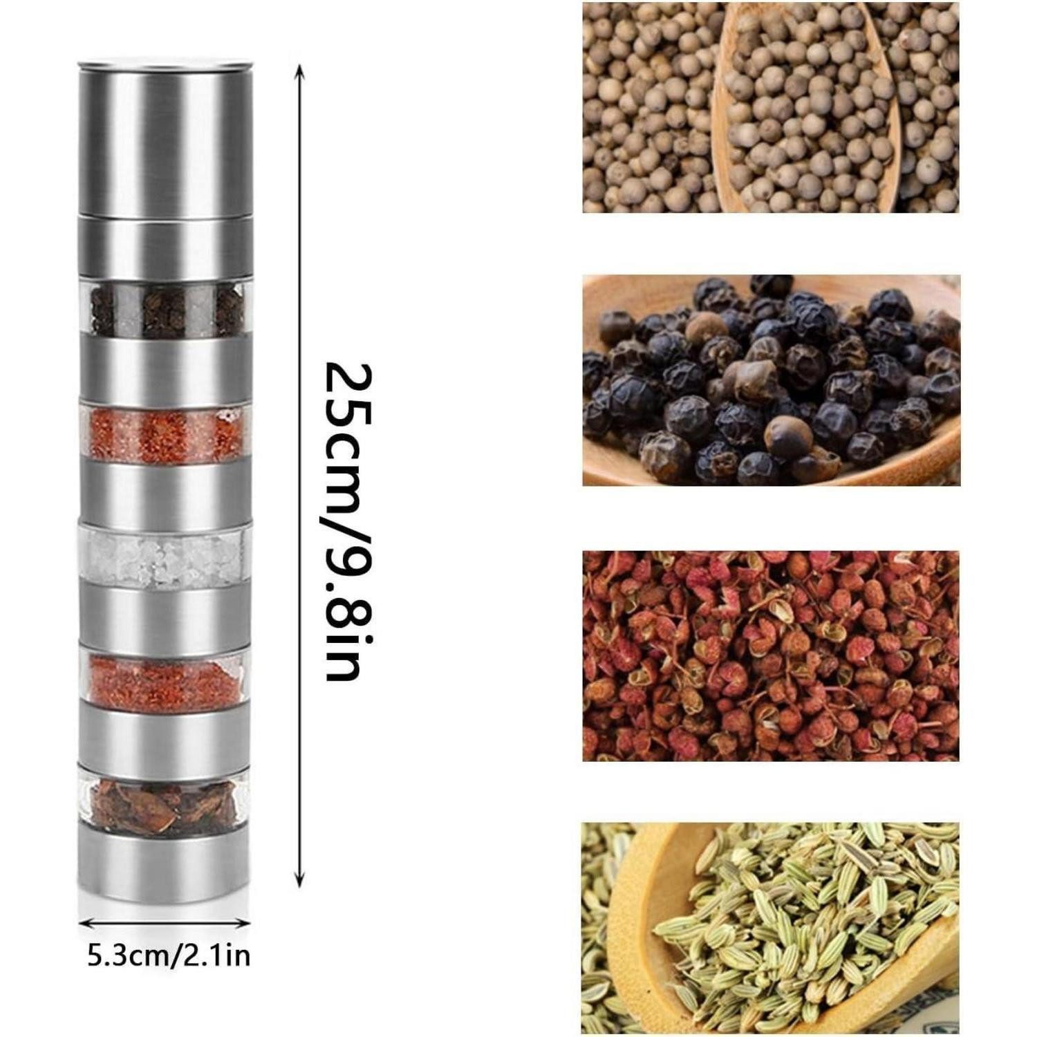 LuxusKollektion Küchenorganizer-Set 5-in-1 Mini Gewürzstreuer Set Edelstahl günstig online kaufen