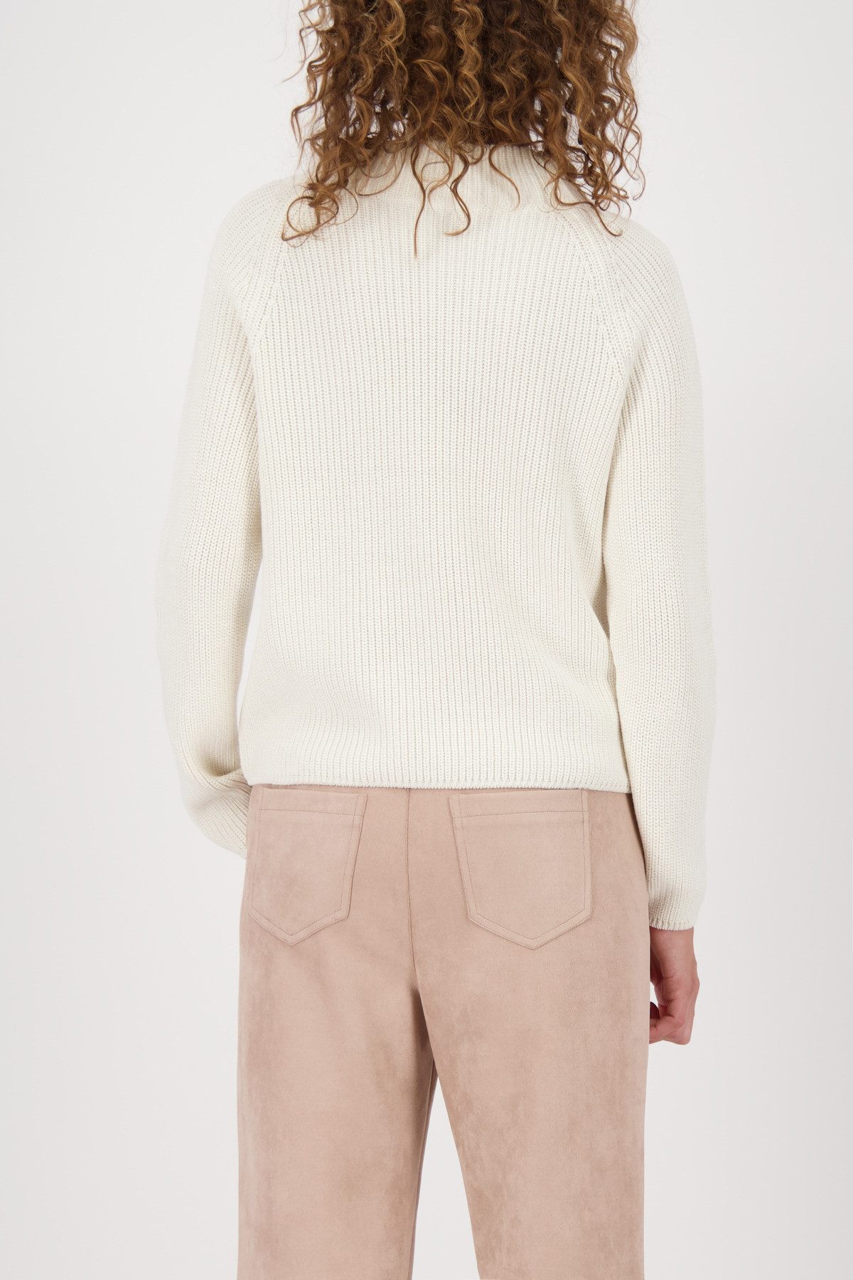 Monari Strickpullover Pullover Basic Perlfang Regular fit mit Rundhalsausschnitt