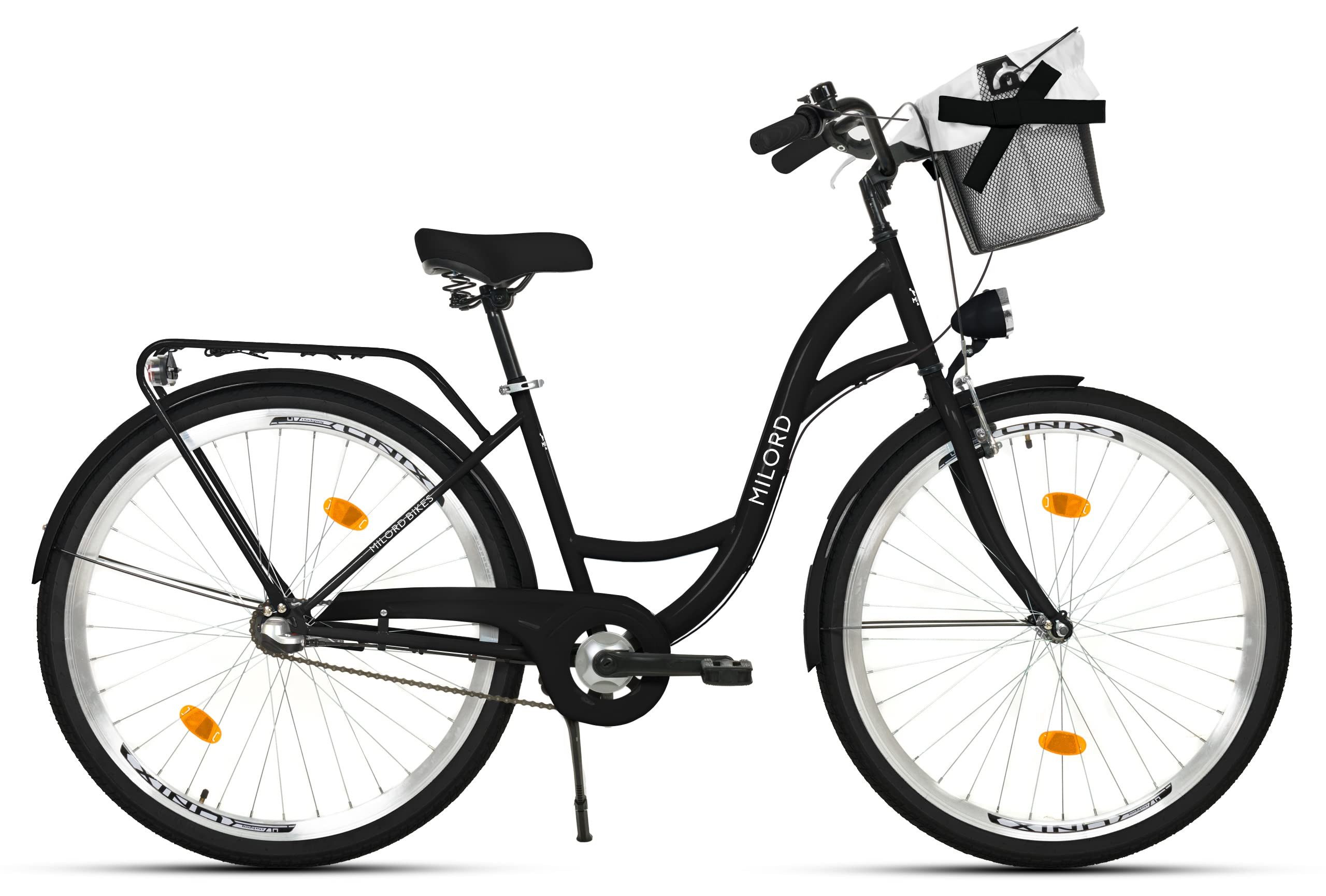 Milord Cityrad Milord Komfort City Fahrrad Korb Damenfahrrad, 28/26 Zoll, 3-Gang, 3 Gang, (Fahrradständer, Gepäckträger, Klingel, Korb, Kotflügel)