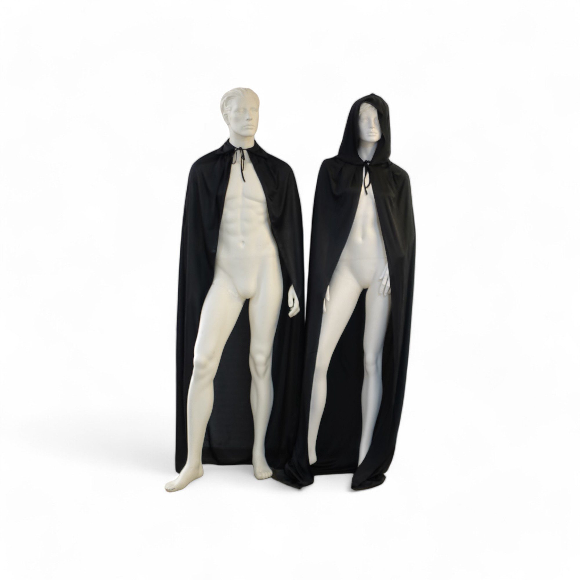 Fries Vampir-Kostüm Vampir Cape Umhang Kapuze Schwarz Halloween Karneval Gr 80 - 180 cm, Mit Kapuze