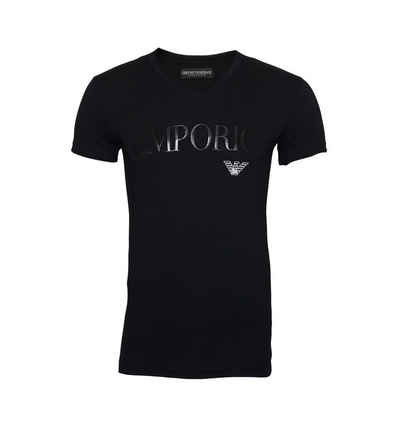 Emporio Armani T-Shirt »V-Ausschnitt mit großem Schriftzug« (1-tlg)