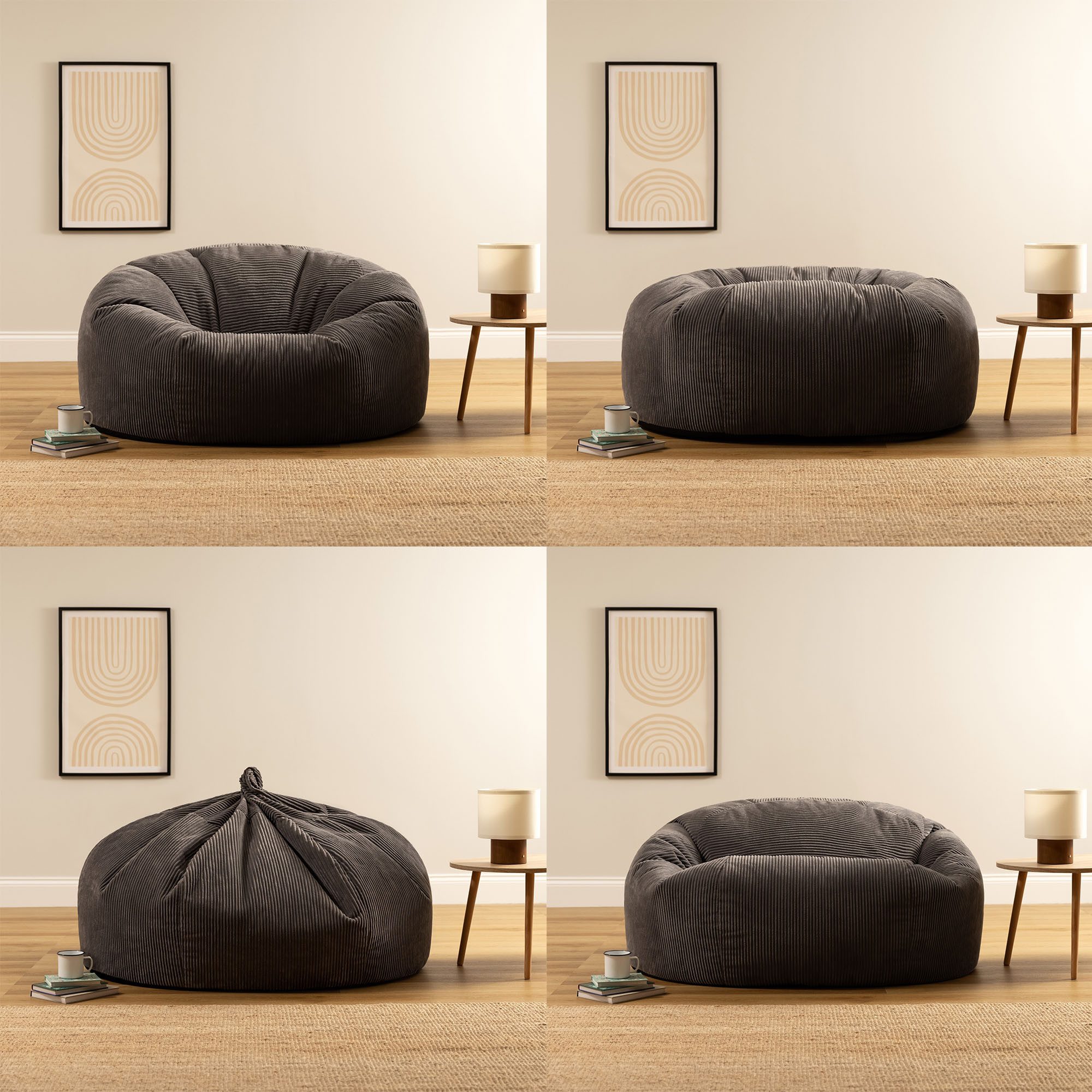 icon Sitzsack XXL Cord Sofa „Soul“, 130x116cm, Made in Germany, Riesen Sitzsack XXL, Erwachsene & Kinder