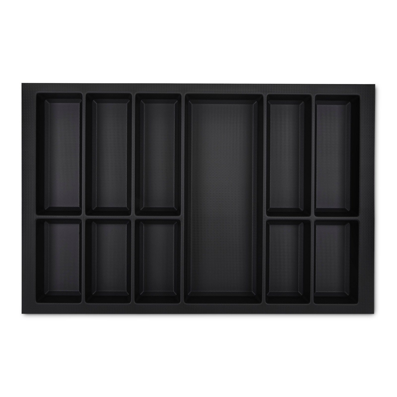 SO-TECH® Besteckeinsatz ORGA-BOX VII schwarz für z.B. Schüller und Schröder Küchen, für Schubladen mit 80 cm Breite, 726 x 474 mm