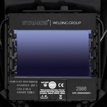 Stamos Welding Group Schweißhelm Schweißerhelm Schweißschutzhelm Automatikschirm Solar Schweißhelm 100