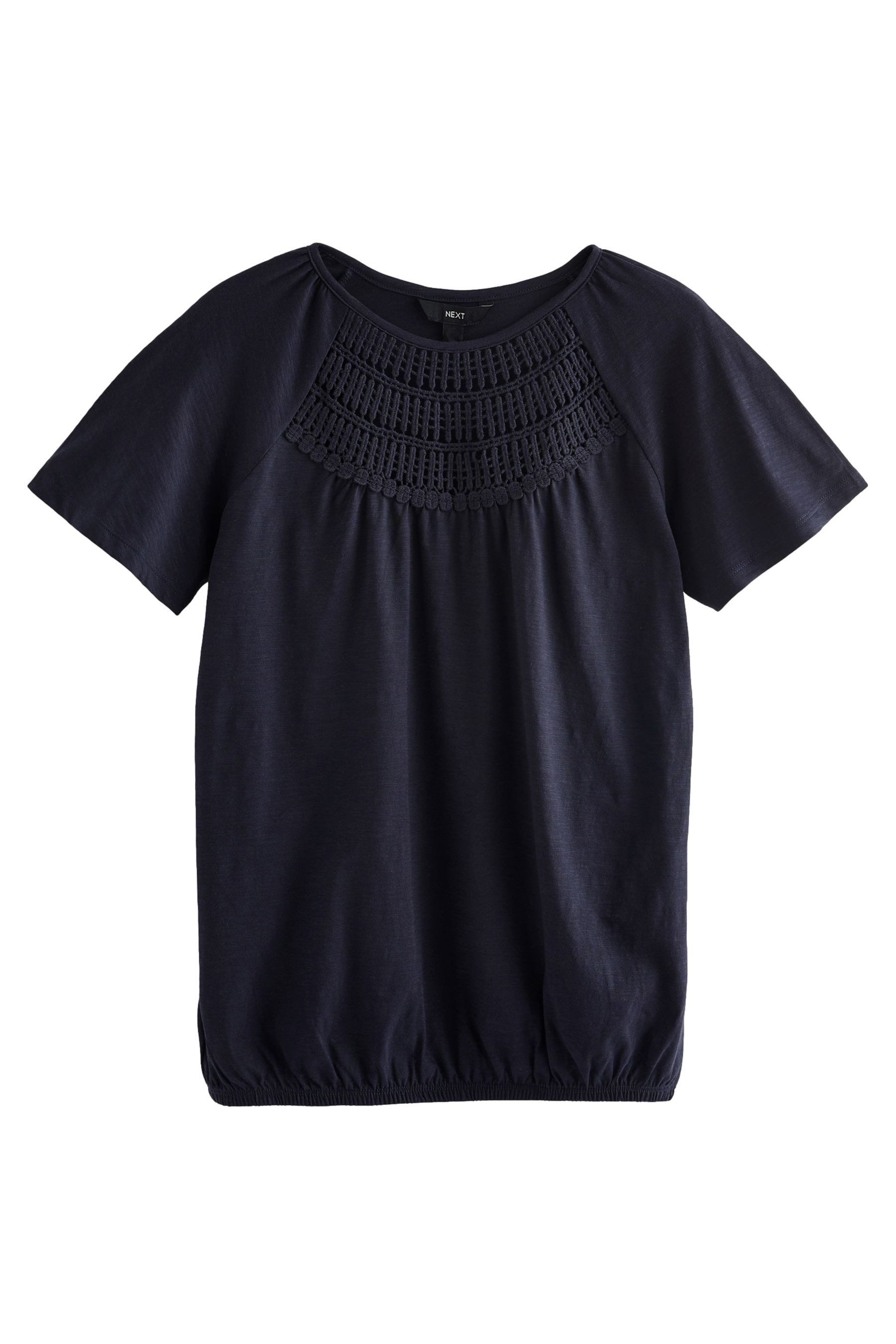 Next Blusenshirt Kurzärmeliges Häkeltop mit Ballonsaum günstig online kaufen