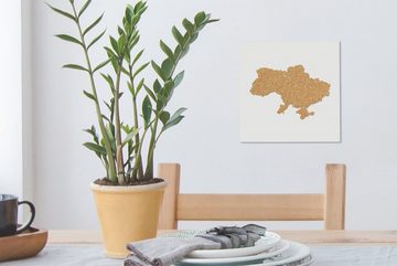 OneMillionCanvasses® Leinwandbild Illustration der Ukraine in Kork, (1 St), Leinwand Bilder für Wohnzimmer Schlafzimmer