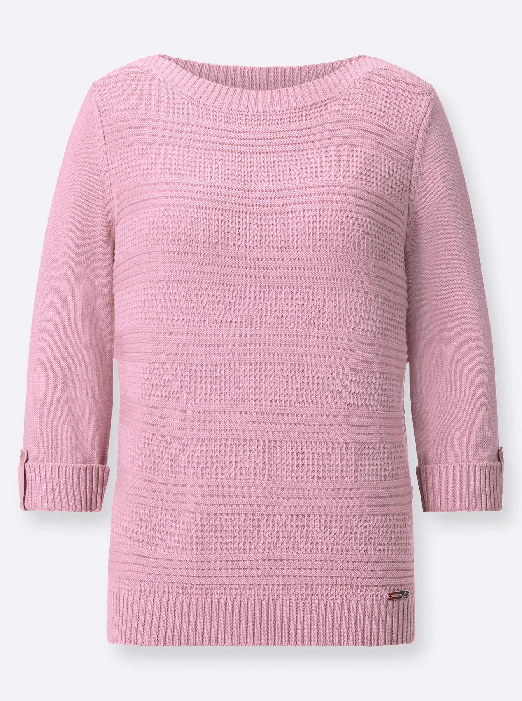 Strickpullover Pullover 3/4-Arm Struktur