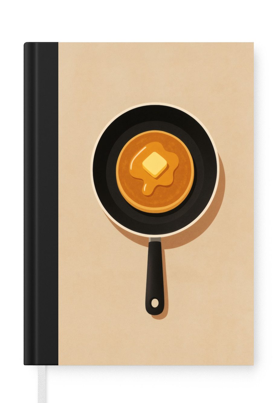 MuchoWow Notizbuch Pfannkuchen - Bratpfanne - Butter - Minimalistisch, Notebook, Notizblock a5, Tagebuch, Journal Liniert