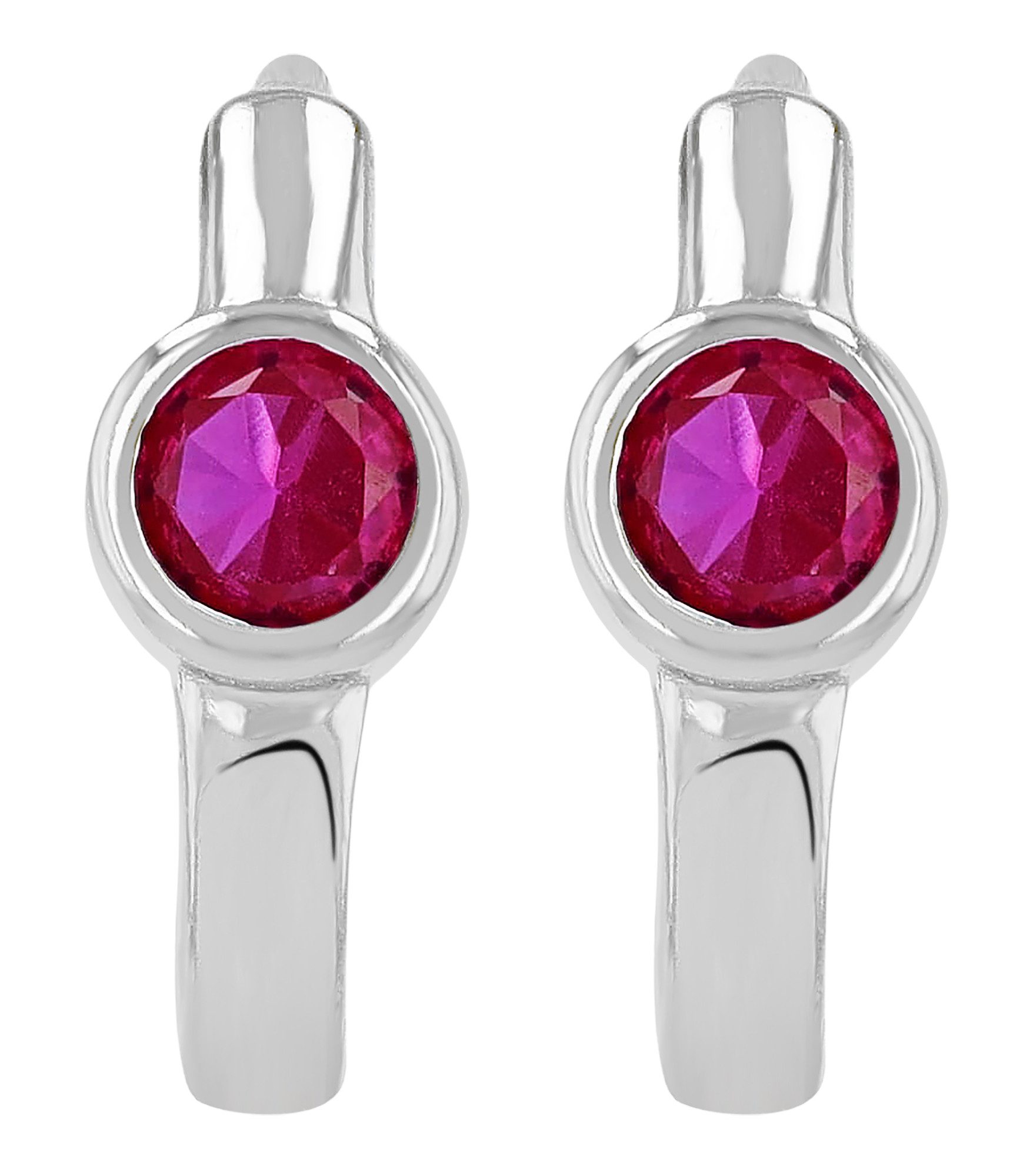 Adelia´s Klappcreolen Ohrringe – Klappcreole aus 925 Silber mit Zirkonia, Perfekt als Geschenk zum Valentinstag