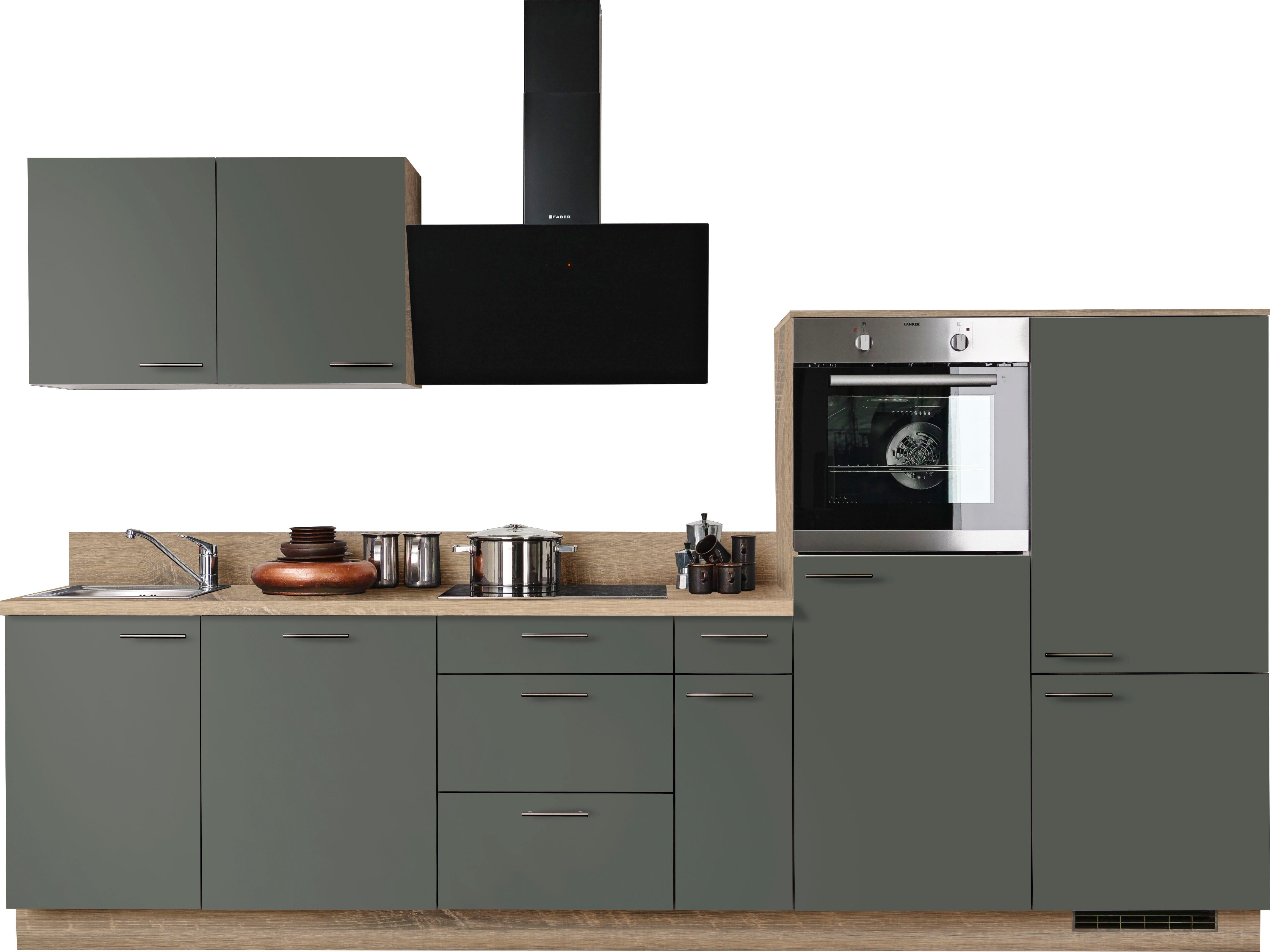 Express Küchen Küchenzeile »Scafa«, ohne E-Geräte, vormontiert, mit  Vollauszug und Soft-Close-Funktion, Breite 320 cm online kaufen | OTTO