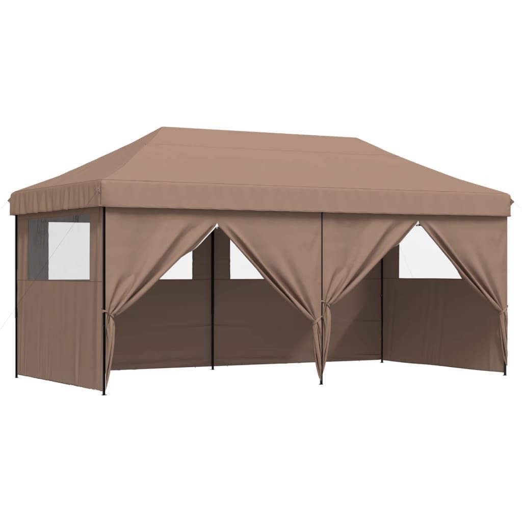 Pavillon Partyzelt Faltbar Pop-Up mit 4 Seitenteilen Braun Pavillon