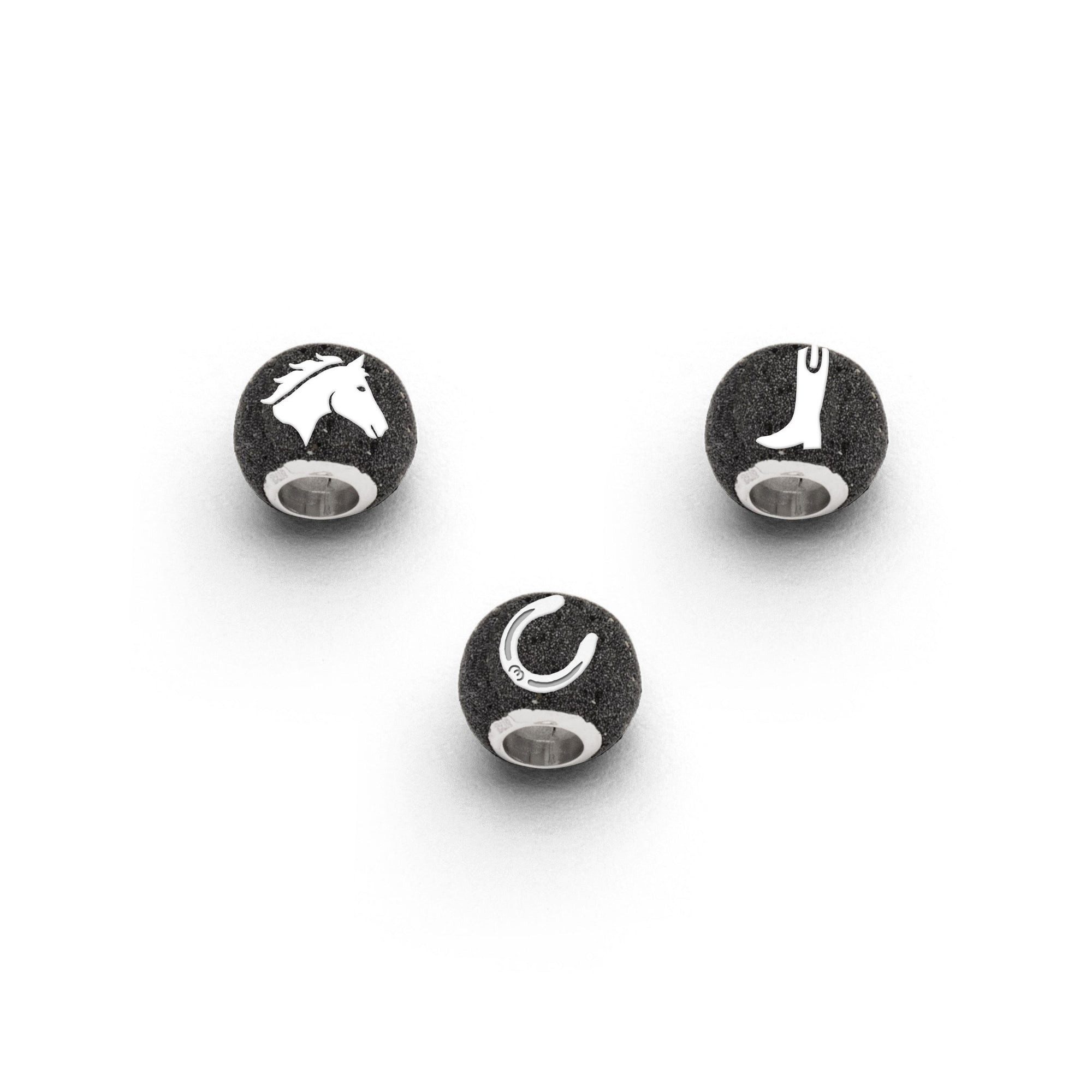Bead DUR Schmuck: Anhänger Bead "Pferdeglück" mit Lavasand, P4922