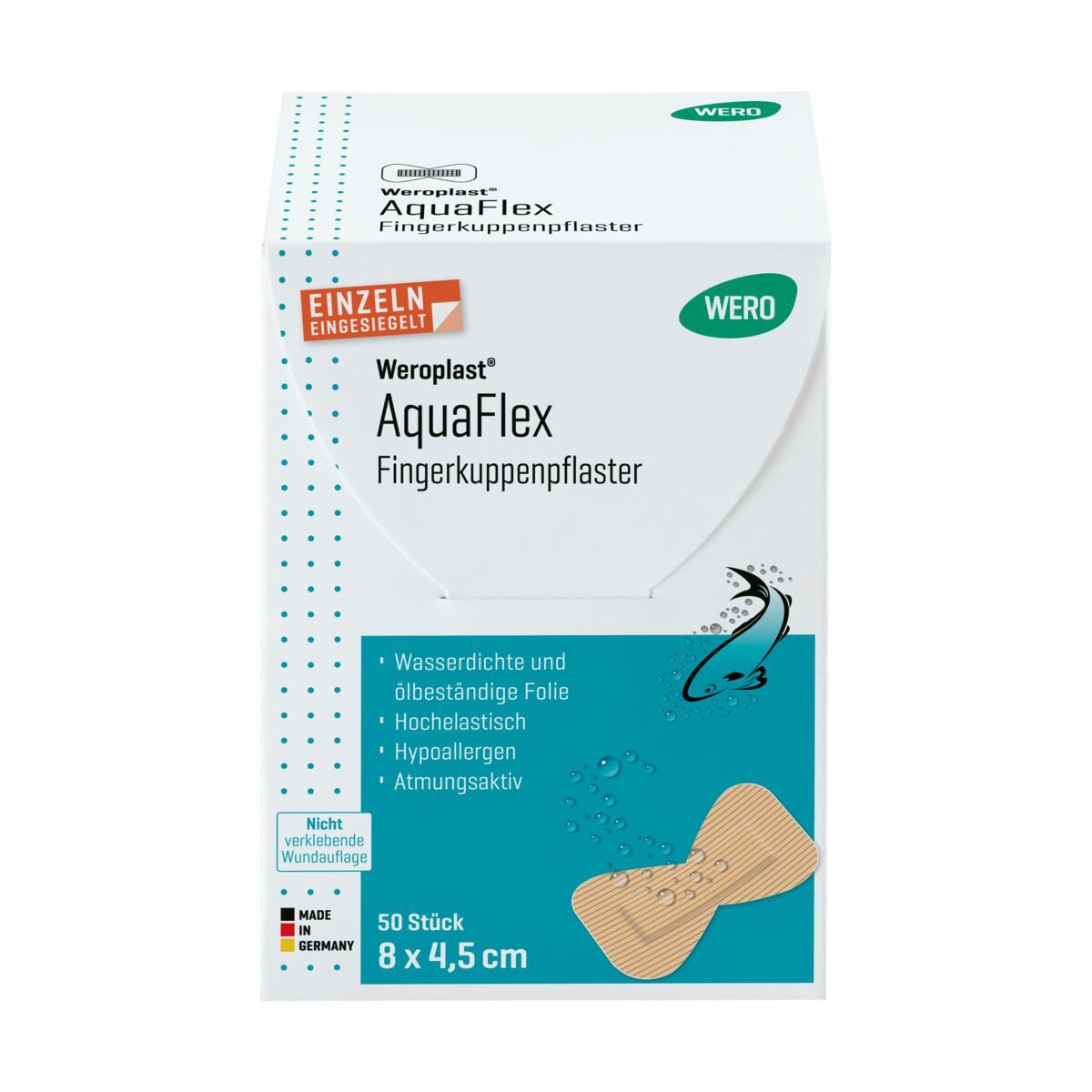 Weroplast® Wundpflaster Weroplast AquaFlex Fingerkuppenpflaster (50 St), Fingerkuppenpflaster
