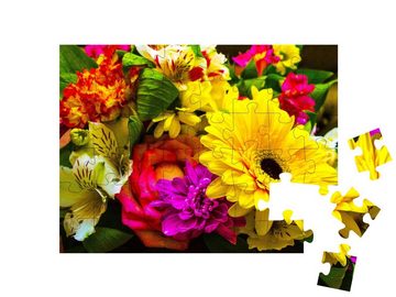 puzzleYOU Puzzle Blumenstrauß aus Sommerblumen, 48 Puzzleteile, puzzleYOU-Kollektionen Flora, Blumen, Leicht, 500 Teile, 2000 Teile