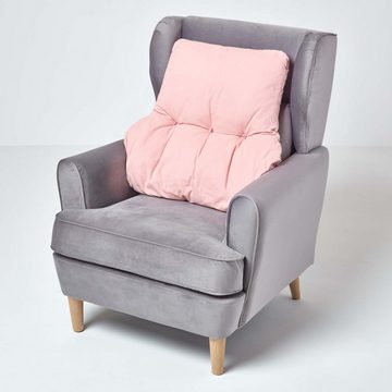 Homescapes Sitzkissen Rückenkissen rosa – Rückenstützkissen 68 x 58 cm mit Baumwollbezug