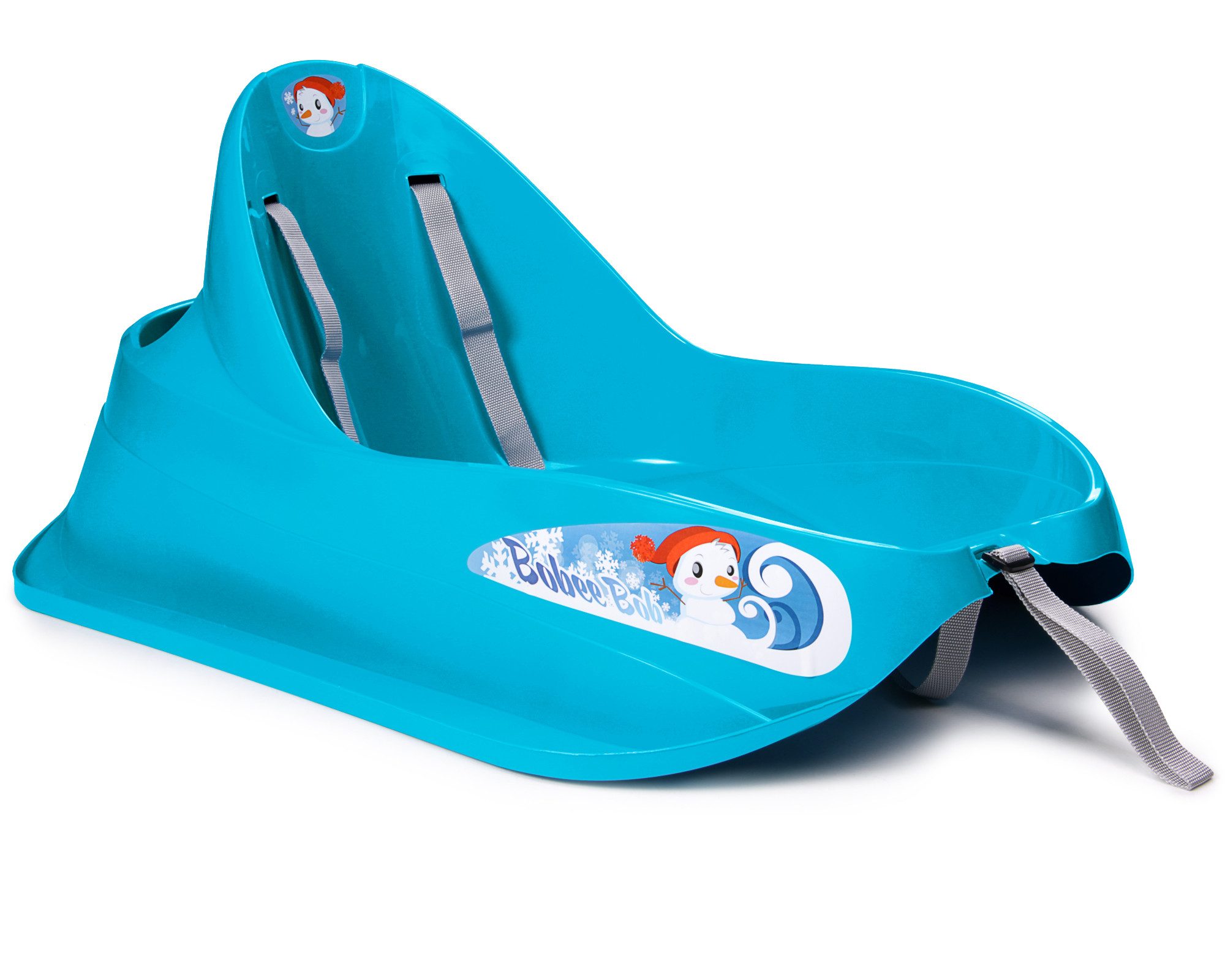ONDIS24 Schlitten Schlitten Bob für Kleinkinder blau Rodel mit Sicherheitsgurt, Rutscher mit Zuggurt und Staufach, für Kinder bis 3 Jahre, 79x51x40cm