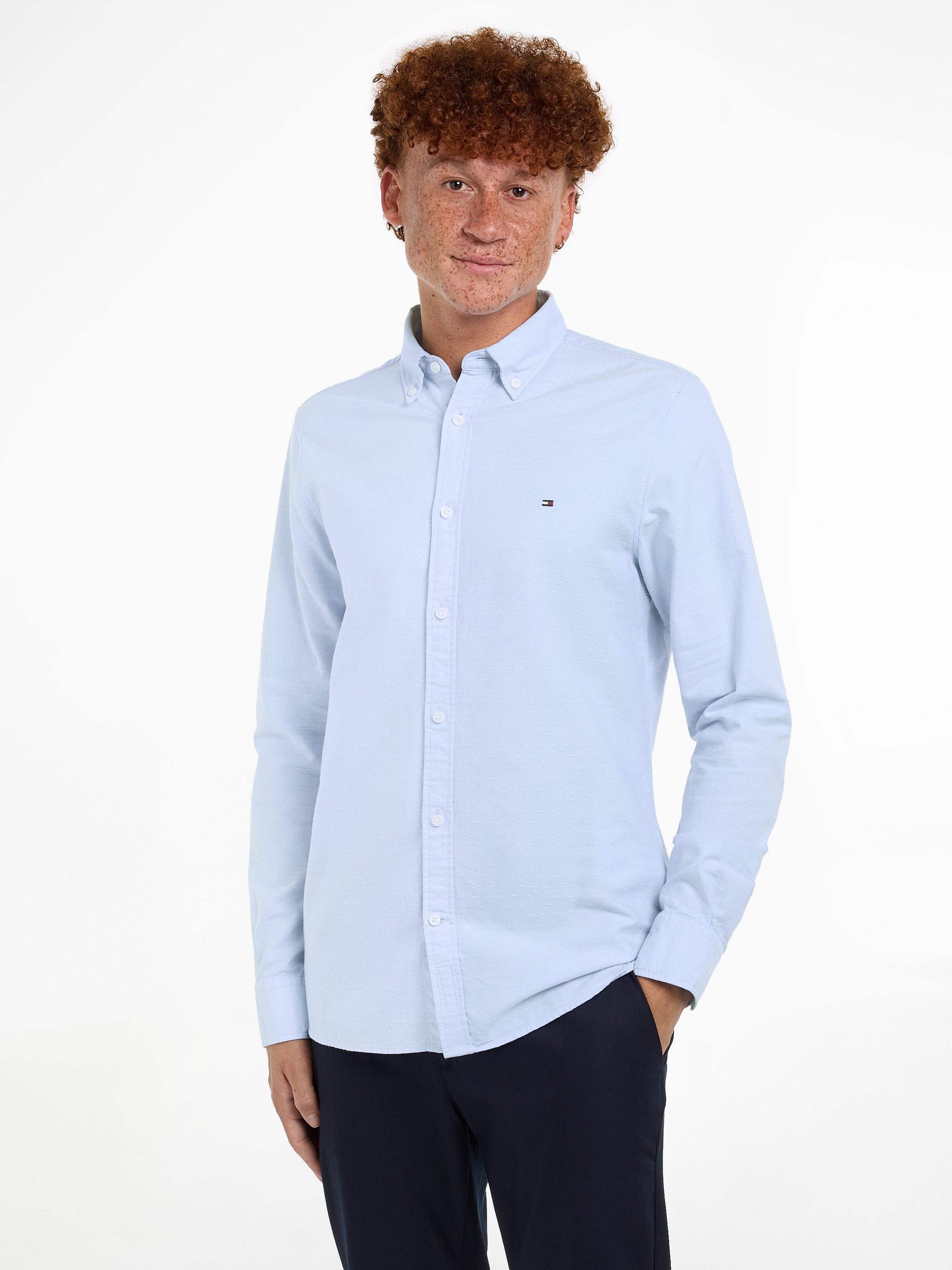Tommy Hilfiger Langarmhemd OXFORD DOBBY SF günstig online kaufen