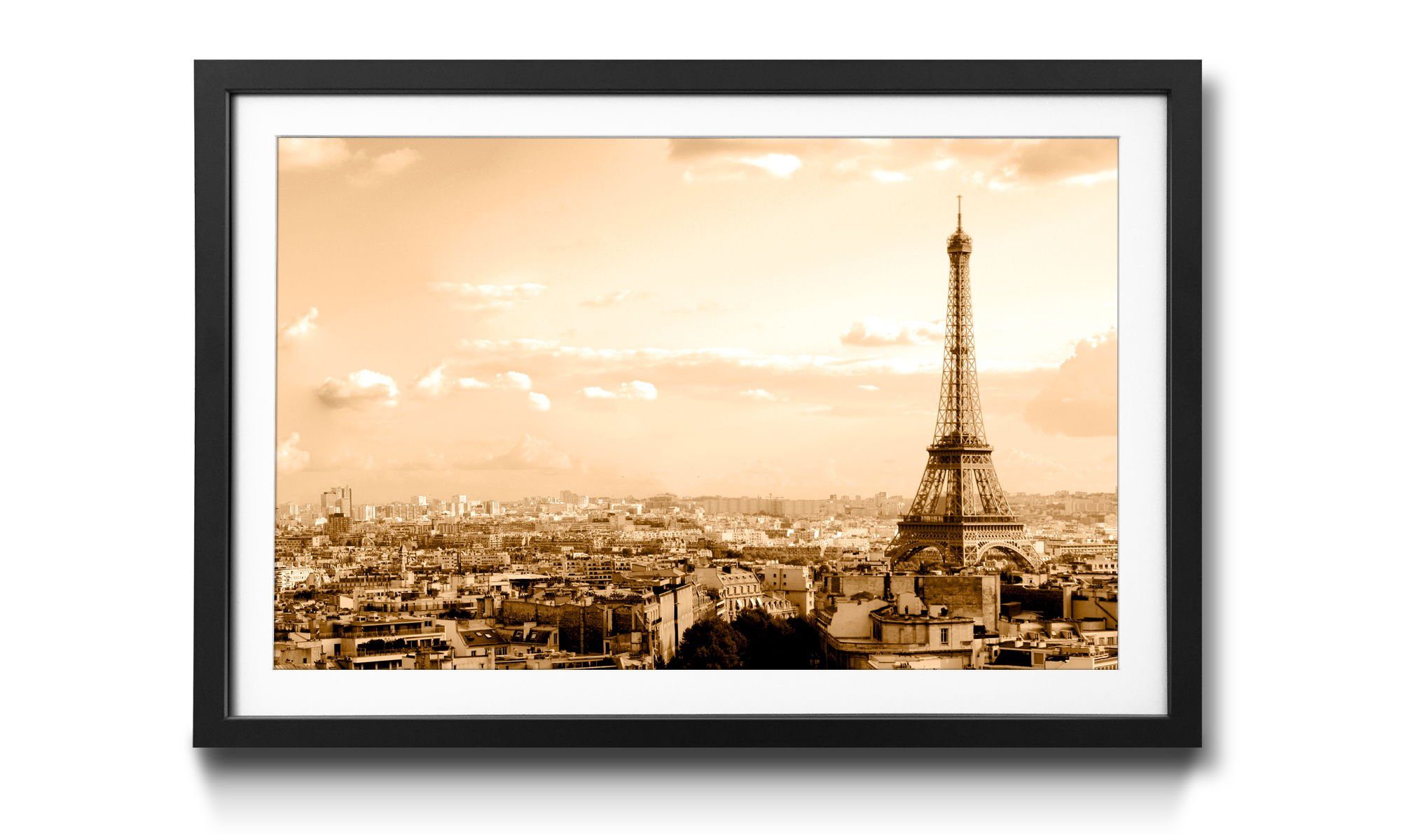 Wandbild, Paris, Skyline, Paris Bild in WandbilderXXL 4 mit Rahmen Größen erhältlich