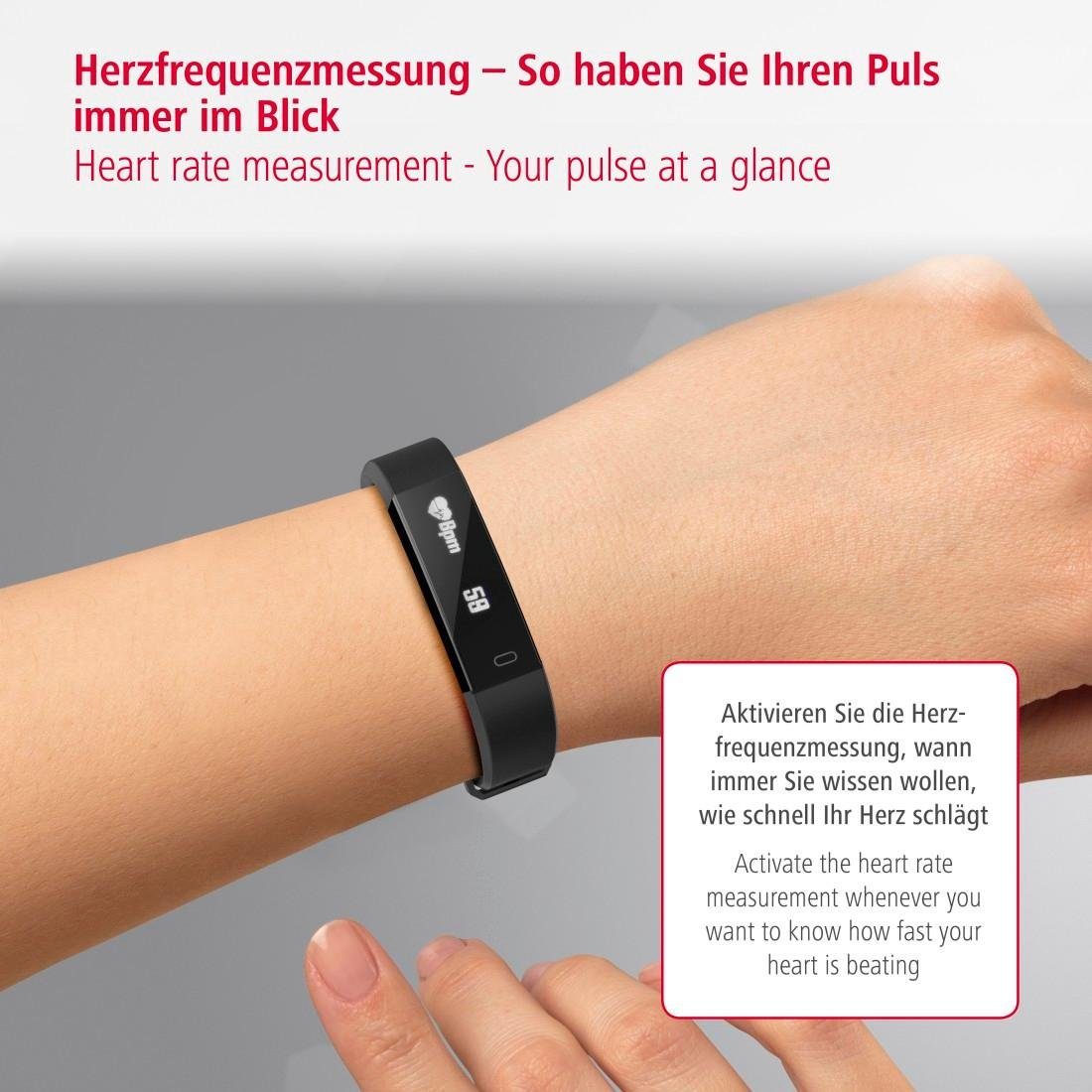 Fit Puls, (0,86 Touch, Fitness Track Uhr Hama Finger Entfernung, 1900 Kalorien, Schritte, Uhr/Pulsuhr/Schrittzähler/App Zoll), Funktionen: Smartwatch Tracker,