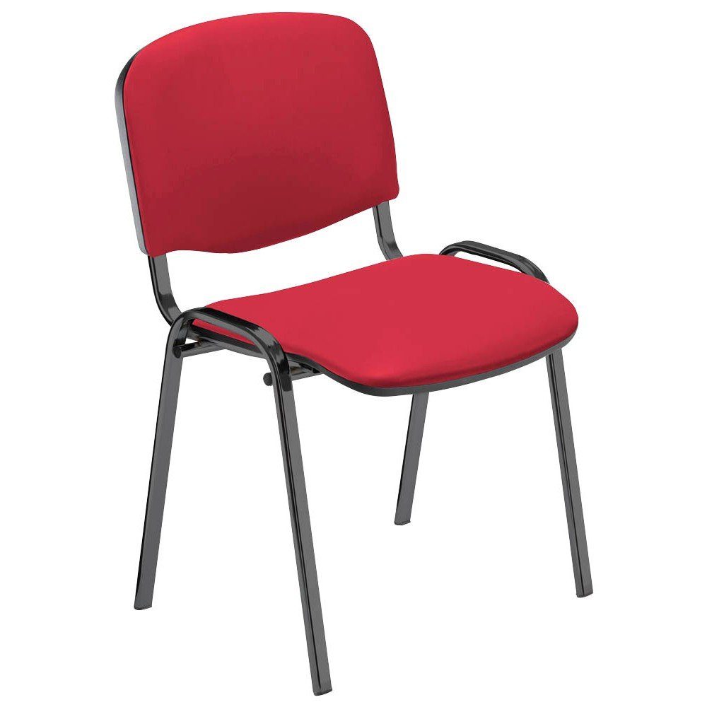Nowy Styl Besucherstuhl 4 Besucherstühle stapelbar Kunstleder rot/schwarz