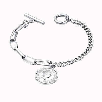 ENGELSINN Armband Schmuck Armband Münze Silber Edelstahl Charm inkl. Geschenkbox (1-tlg)