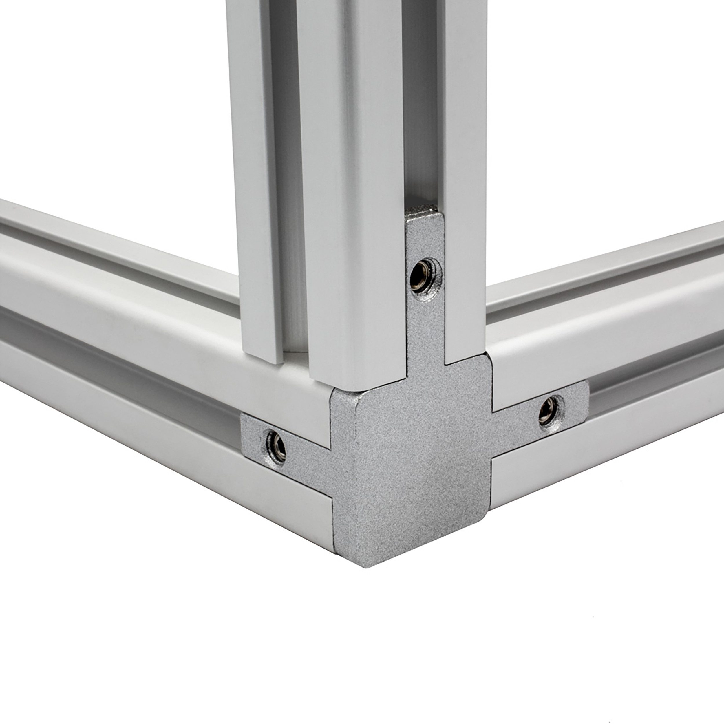 10 3-Wege-Eckverbinder Rund – Für 40x40 Aluprofil Nut 8, Inkl. Schrauben & Kappen, M8