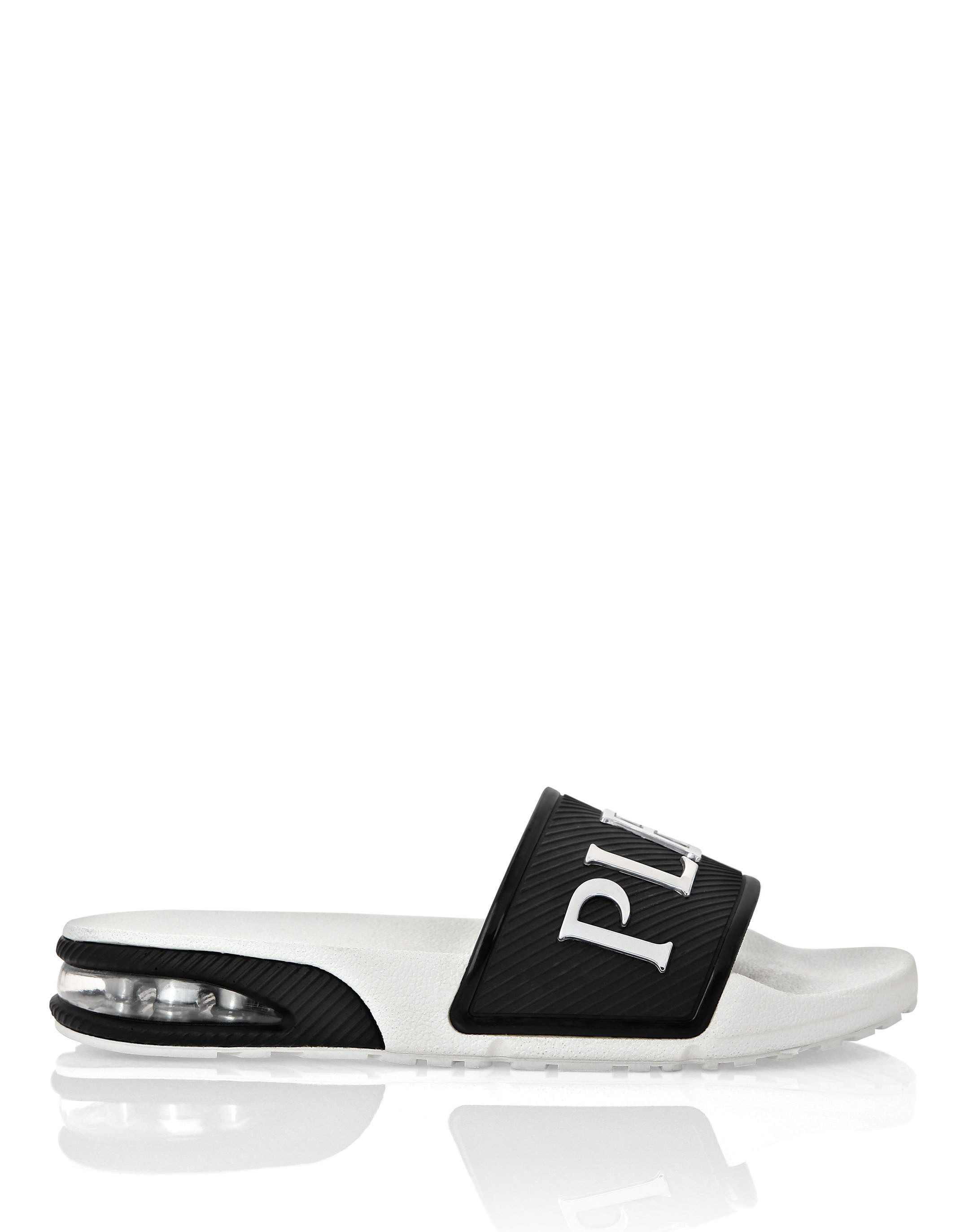 PLEIN SPORT Flache Gummisandalen Strandschuh