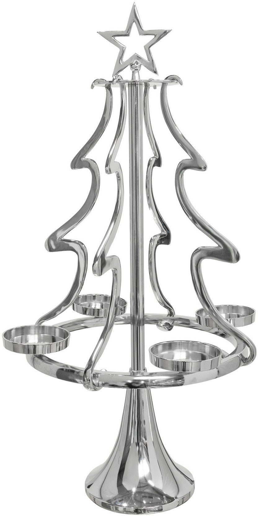 home Kerzenständer my cm 86 silberfarben Tannenbaum, (1 aus Weihnachtsdeko Adventsleuchter Höhe Aluminium, St),