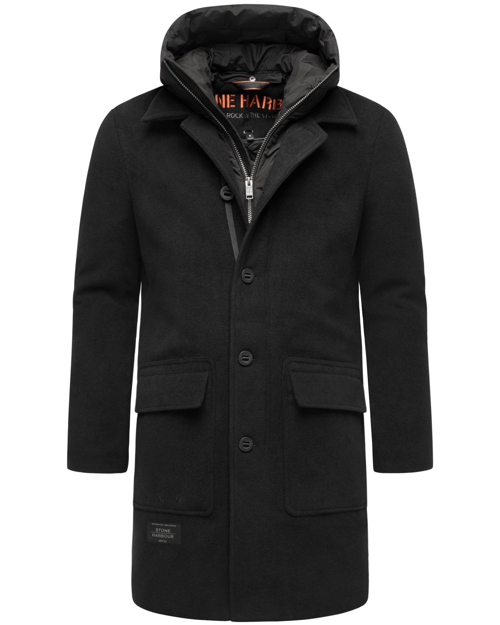 Stone Harbour Trenchcoat Thiagoo XX Kurzmantel in Wollmantel-Optik mit herausnehmbaren Inlay – Bild 5 von 5