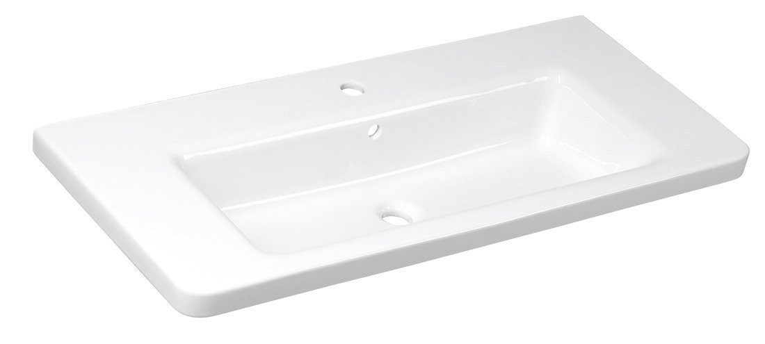 Sapho Waschtisch CITY Keramik-Waschtisch, eckig, 100x45cm, Weiß, Sapho-KE100