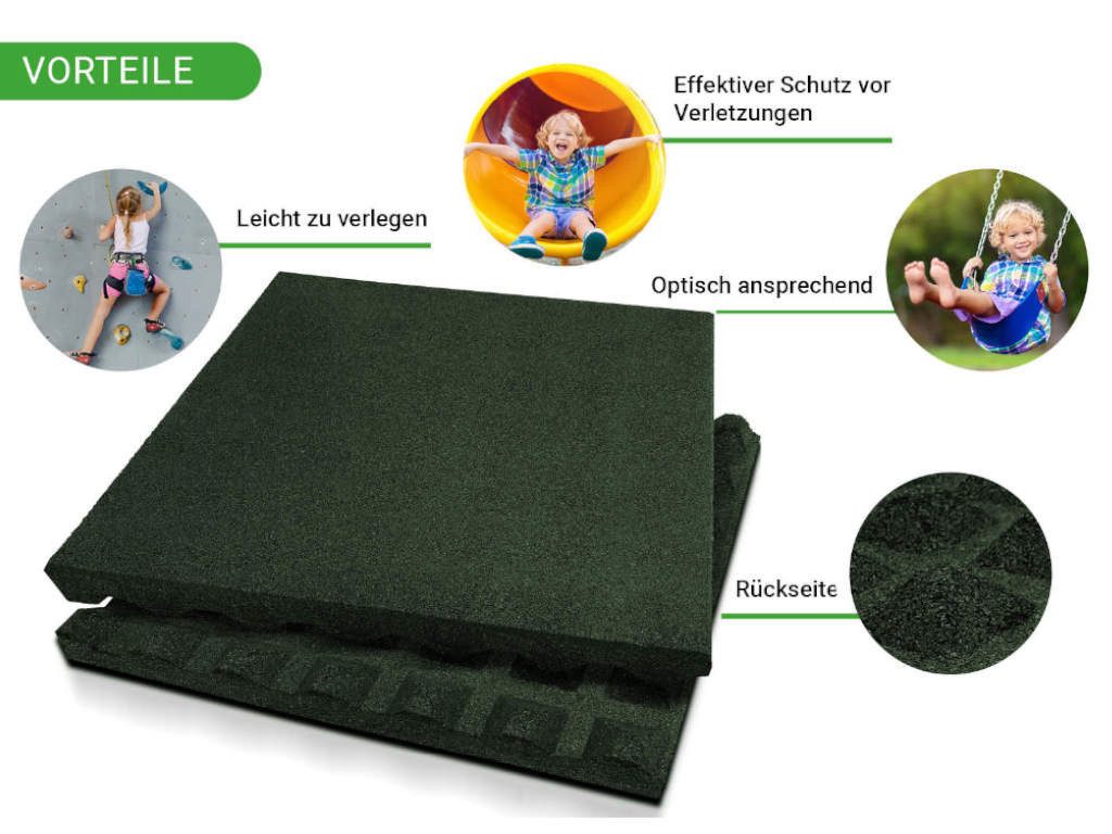 HPFloor Bodenschutzmatte Fallschutzmatte 50x50 cm 43 mm stark