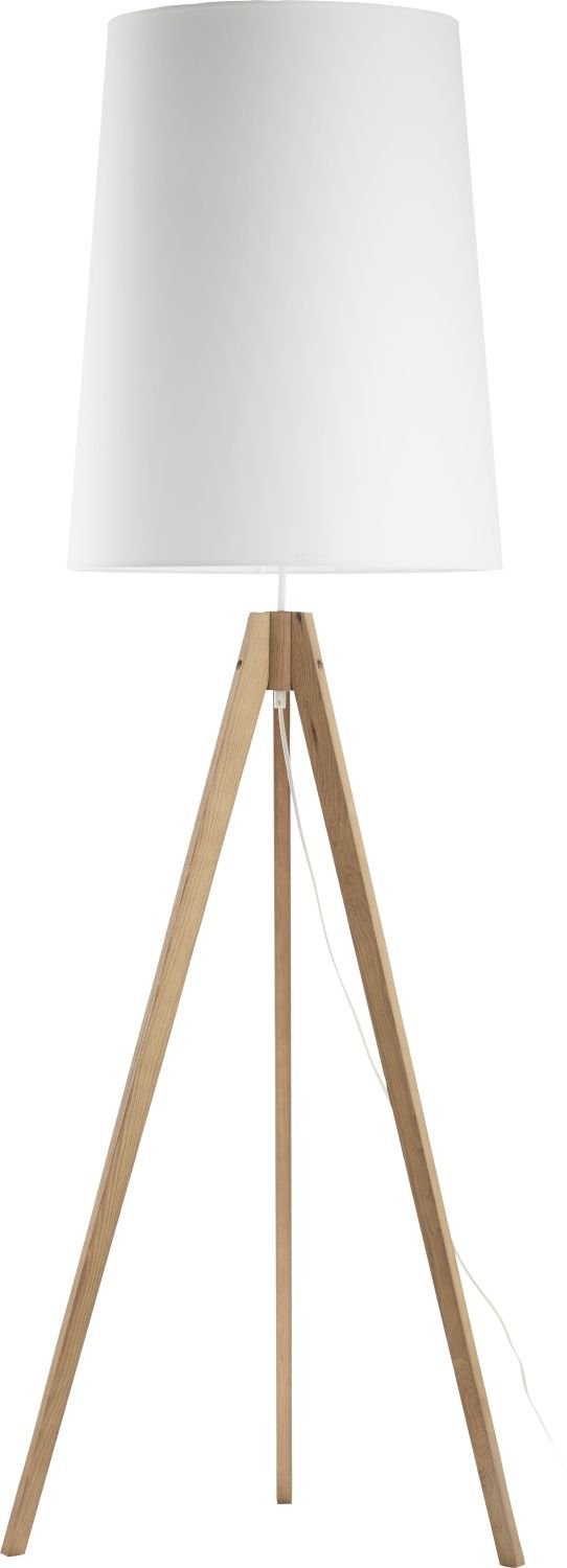 Licht-Erlebnisse Stehlampe PANI, ohne Leuchtmittel, Stehleuchte Holz Stoff E27 Skandinavisch Couch Wohnzimmer