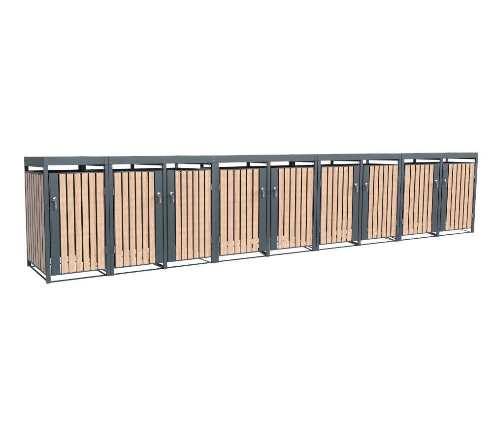 WESTMANN Mülltonnenbox Planta (1 St), Platz für 9 Mülltonnen je 140/240 L, LxBxH 84x596x124 cm